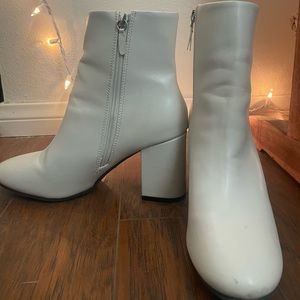 White Ankle Top Boots